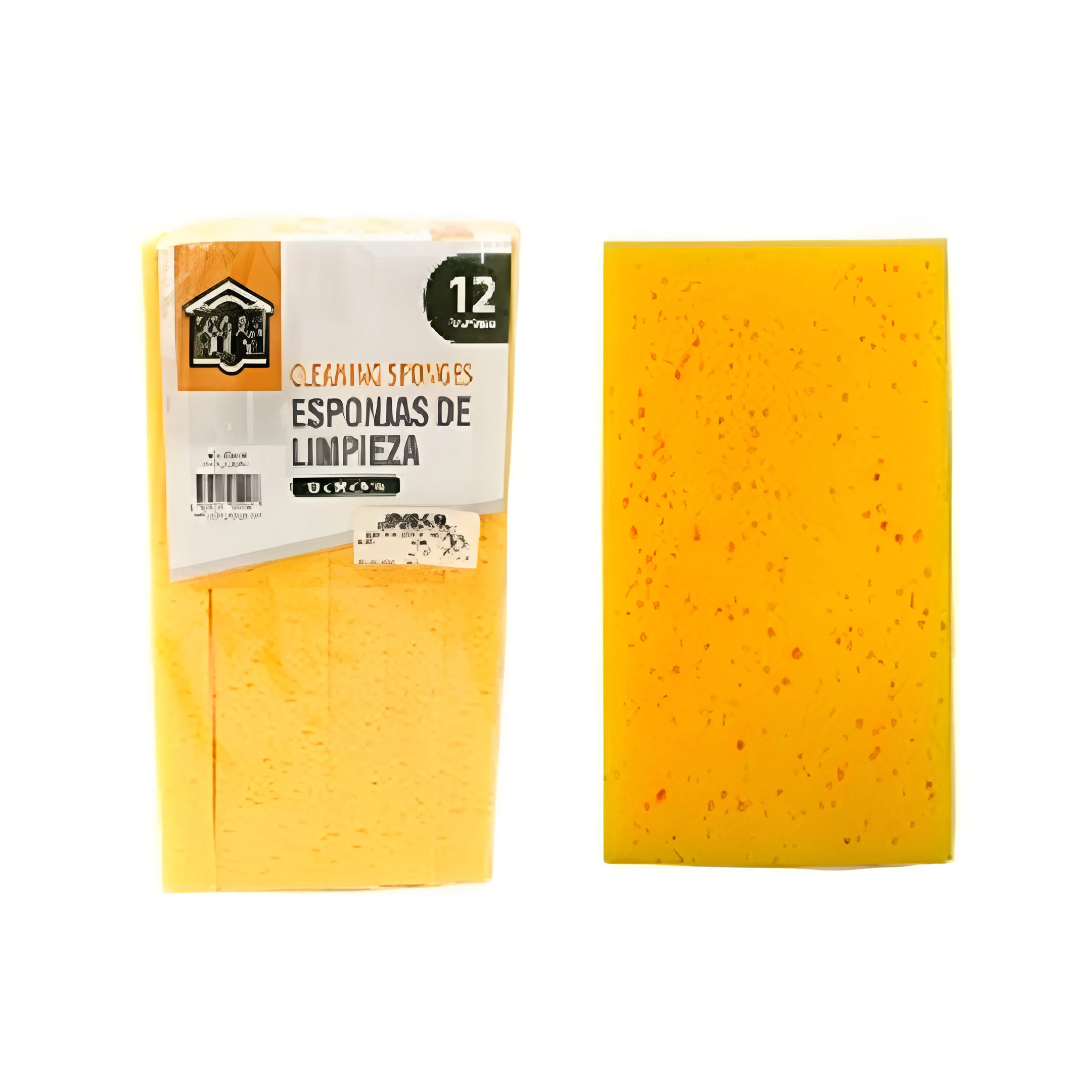 ESPONJA 12 PCS  15X10X3 CM 858-N21-02914 AMARILLO