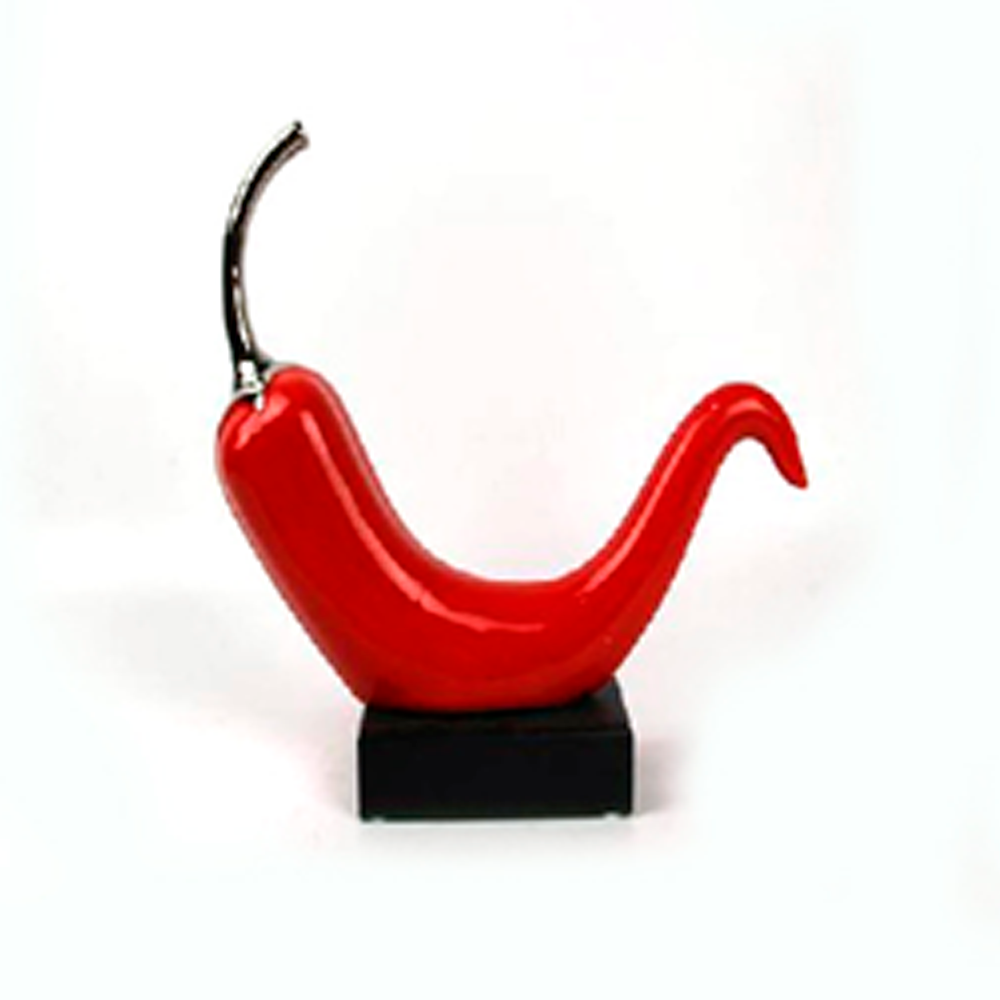 ADORNO FIG ROJO/PLATEADO C/BASE NEGRA (833-ASDEC077-074)