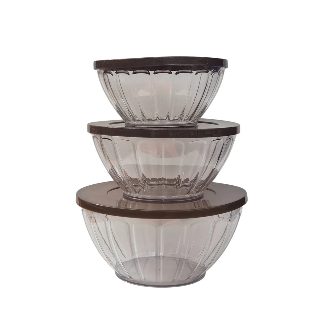 ENSALADERA 3PZAS 1500/2500/3500ML 723-05556 CHOCOLATE/TRANSPARENTE