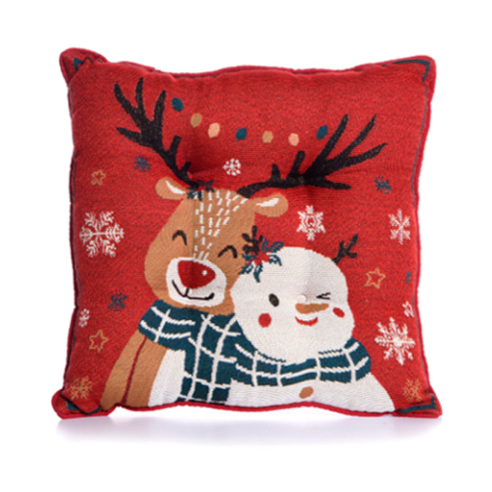 COJIN NAVIDEÑO RENO 16X16CM  (831-XMFE-17030-21I) MULTICOLORES