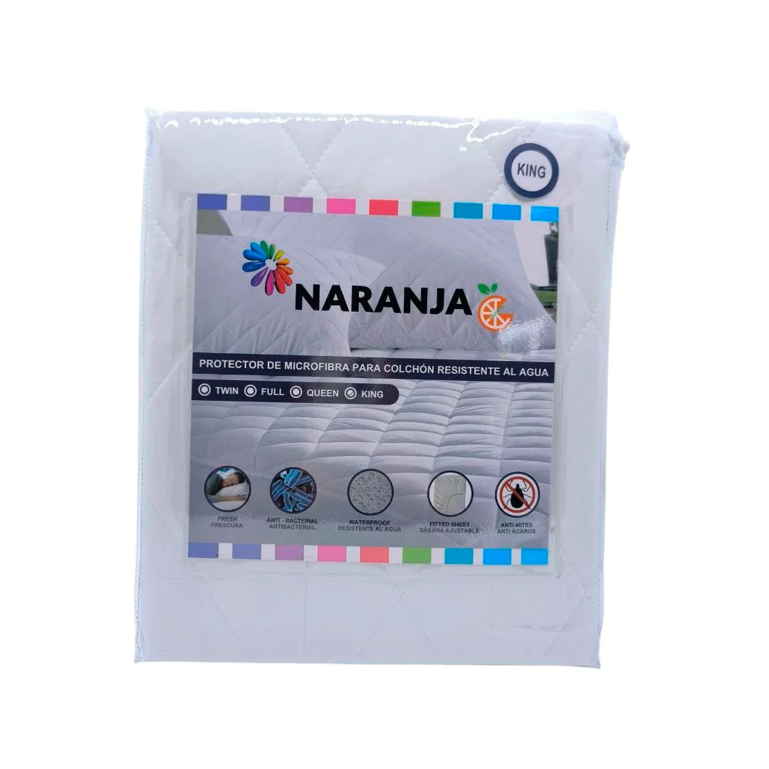 PROTECTOR PARA COLCHON NARANJA M-54 DE MICROFIBRAS KING 199X199