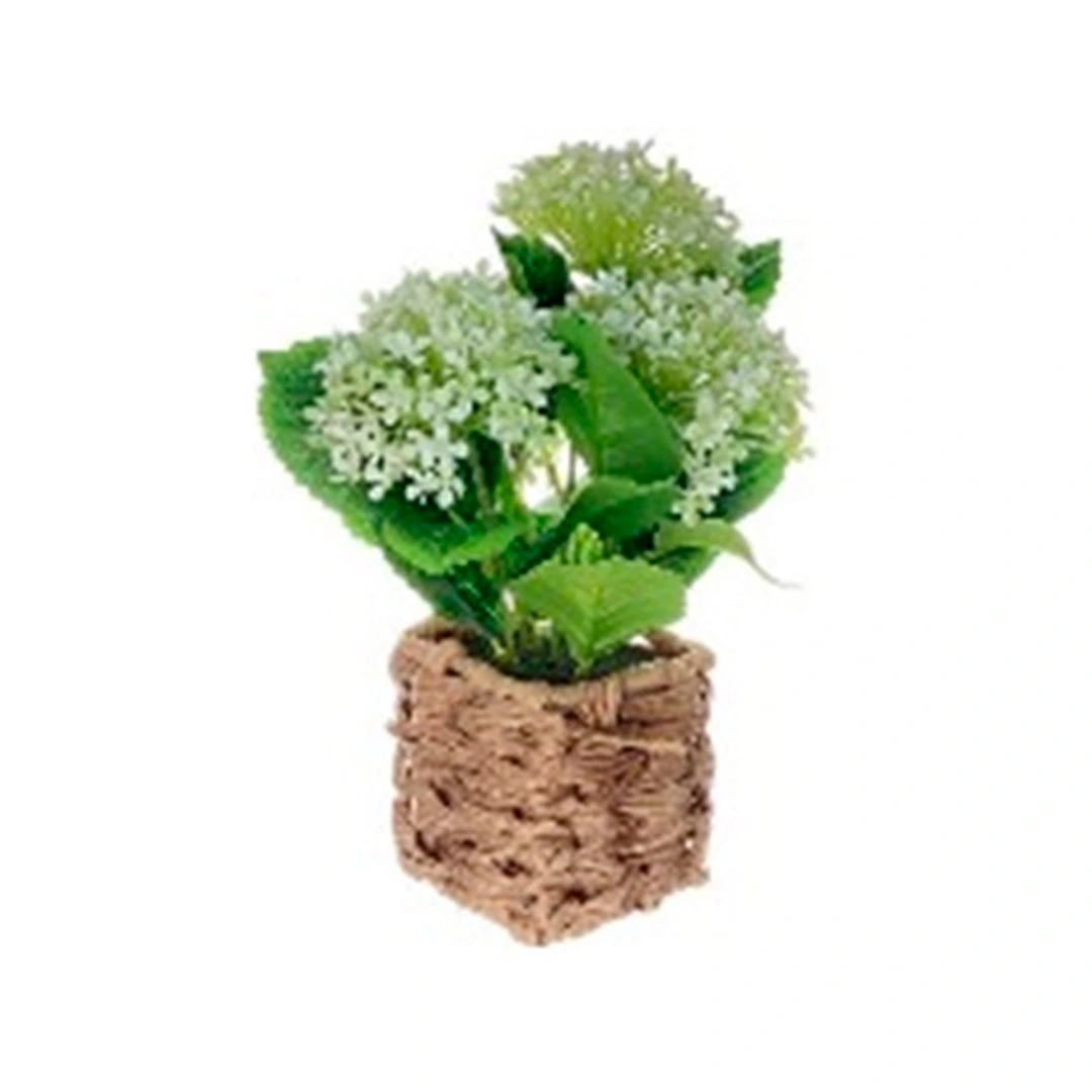 PLANTA ARTIFICIAL 22.86X22.86X30.48CM 718-2402427 BLANCO/VERDE/CHOCOLATE