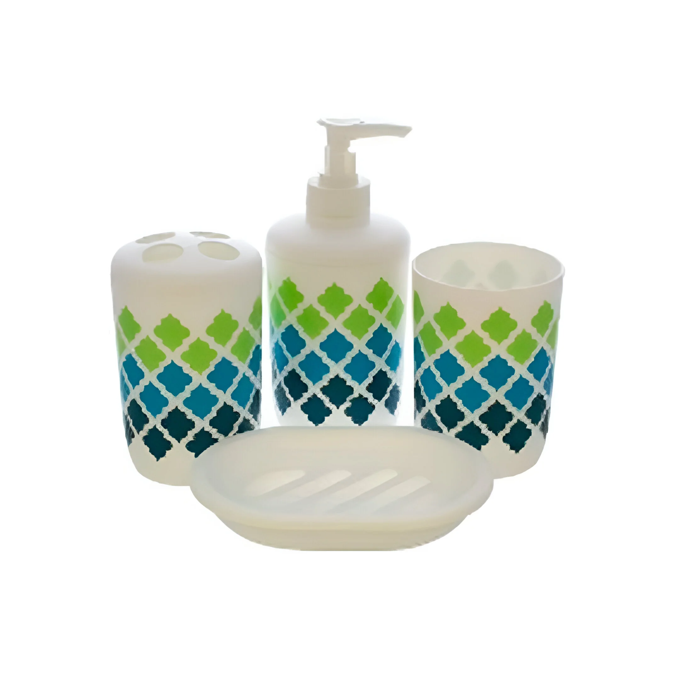 ORGANIZADOR P/BANO 4 PZAS 734-SP2184 BLANCO/VERDE/AZUL